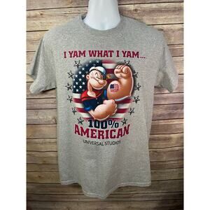 Popeye I Yam what I Yam 100% American Universal Studios shirt size Medium